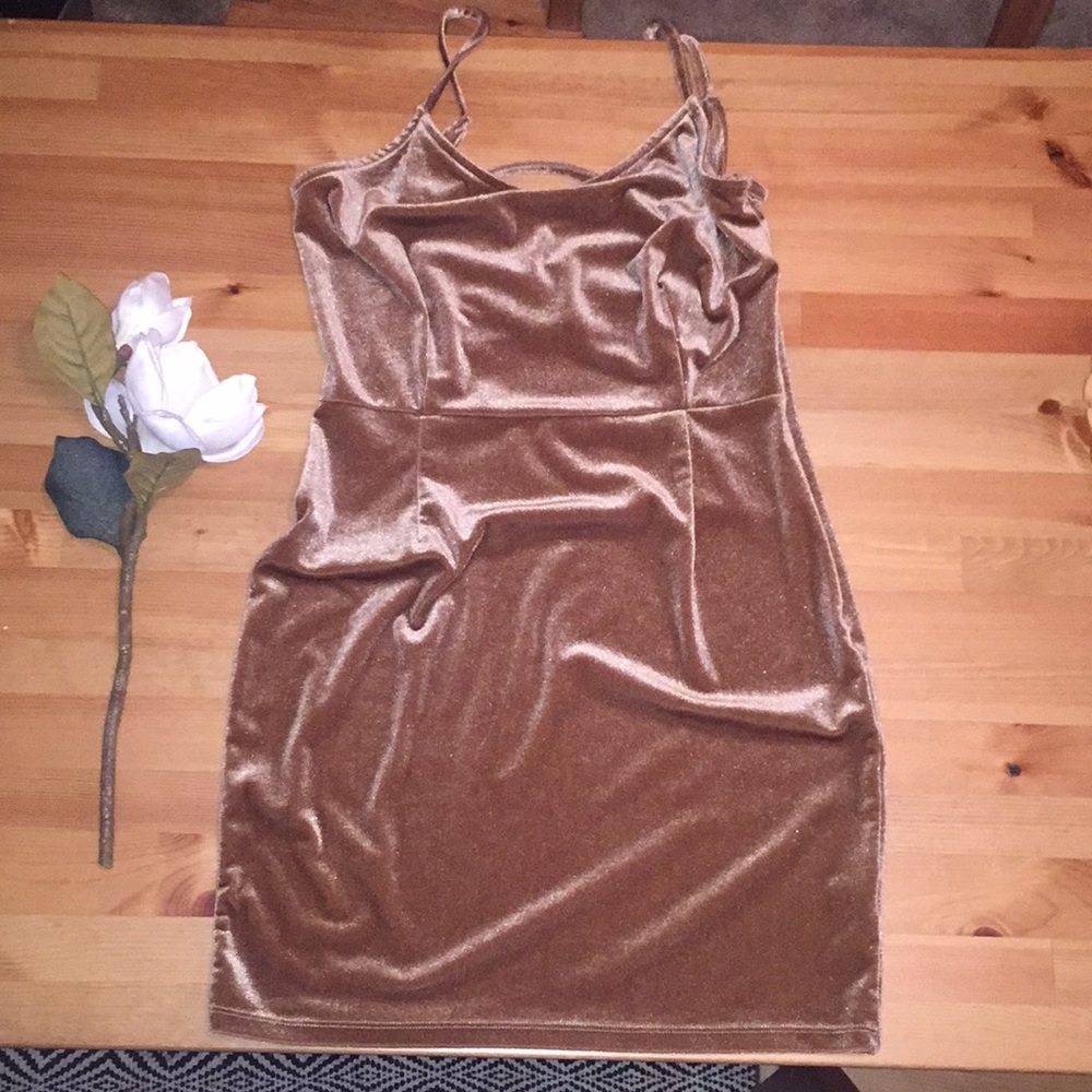 Gold strappy dress
